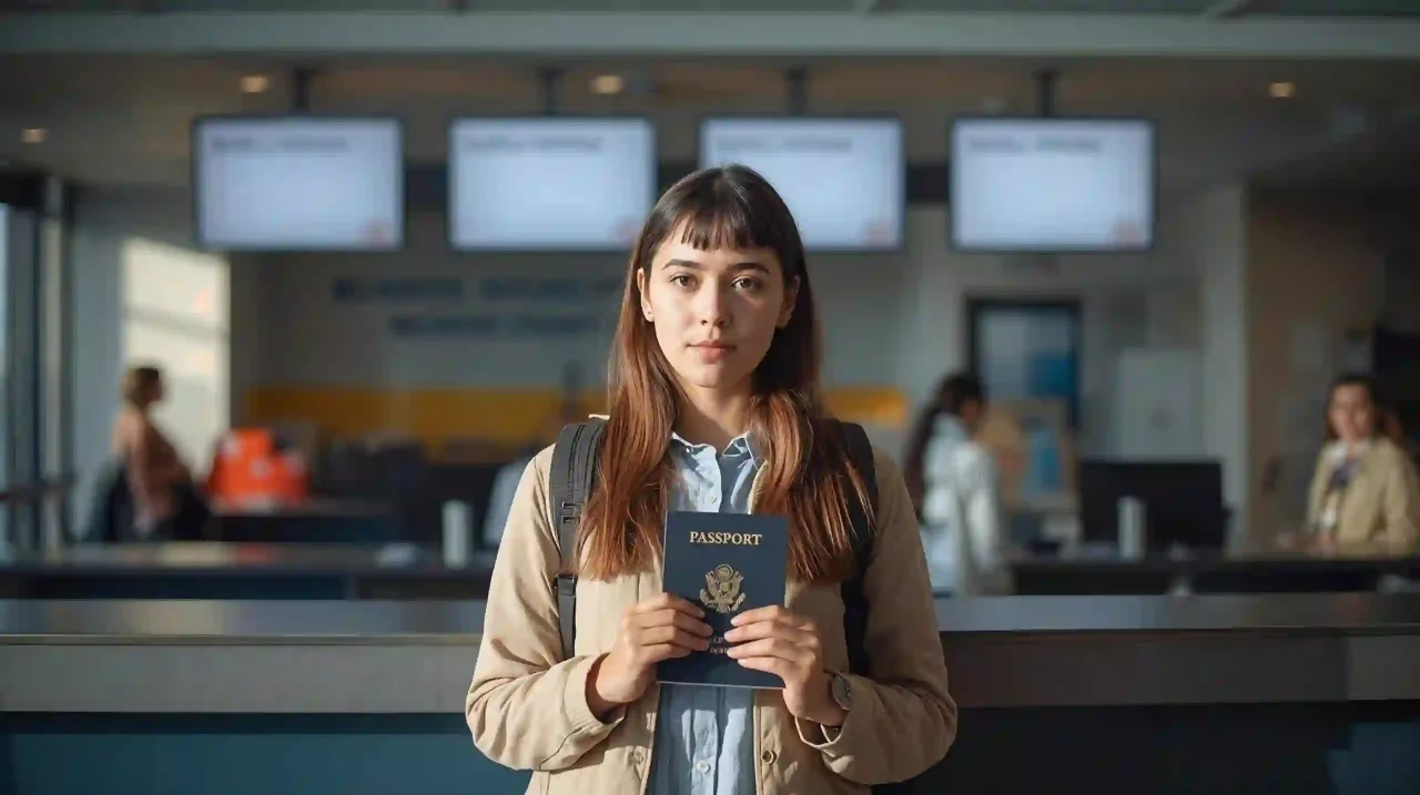 Baby in Brazil — Study path: student at a university admissions counter, photorealistic.