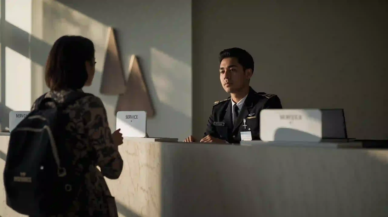 Иммиграционная стойка PF — этап CRNM для ВНЖ в Бразилии.