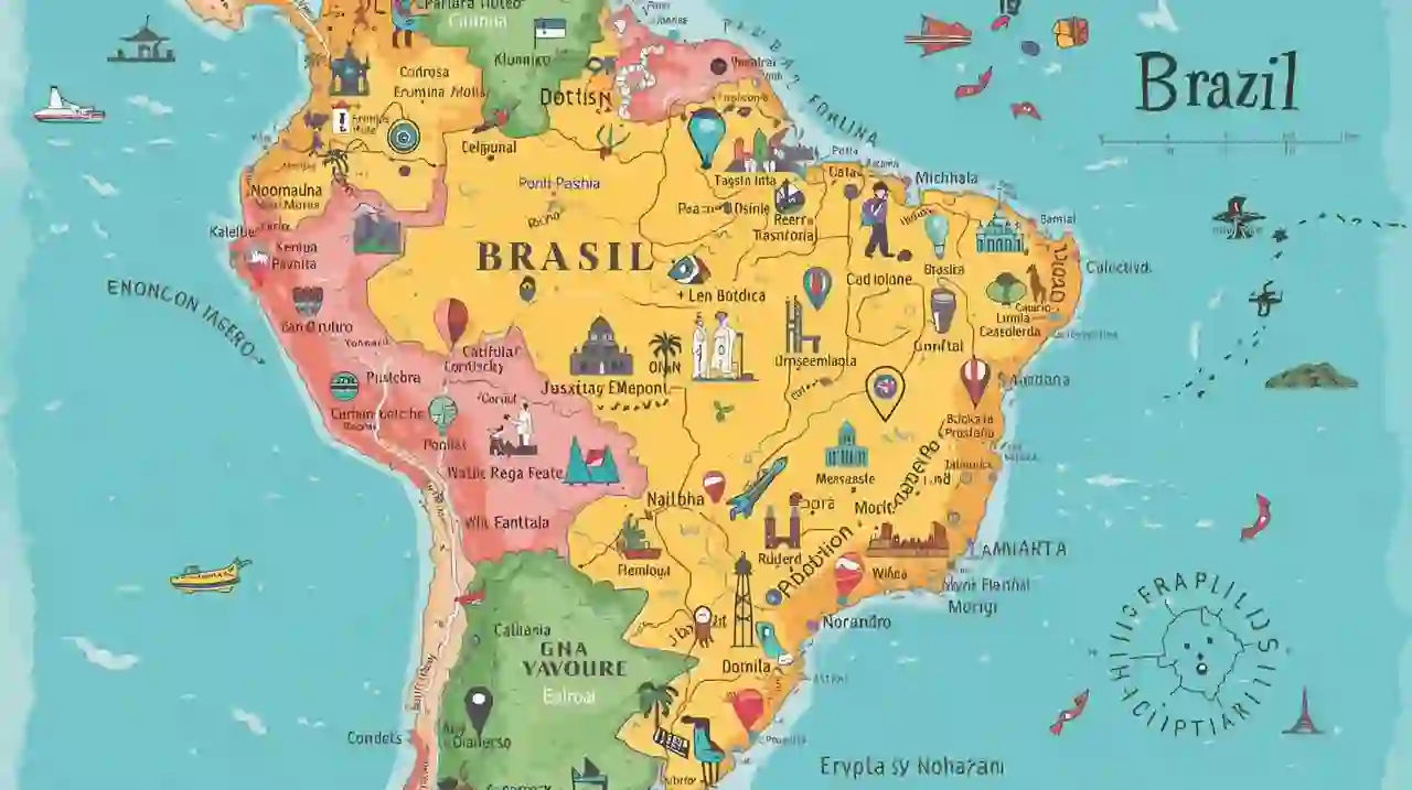 Map of Brazil with major cities highlighted for job search
