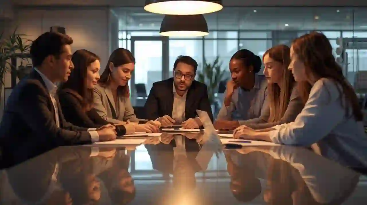 Friendly team meeting in a Brazilian office