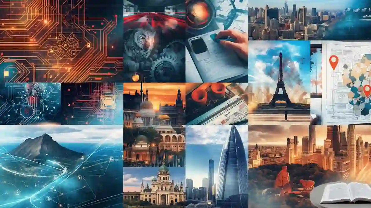 Collage of IT, engineering, education, and tourism sectors in Brazil