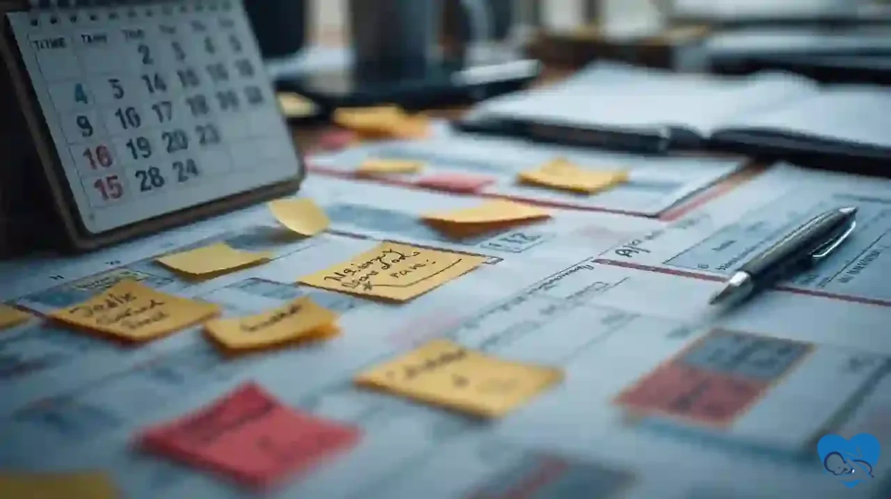 Финансы и налоги в Бразилии для иностранцев: аккуратный рабочий стол с банковскими документами, ноутбуком и бразильским городским фоном