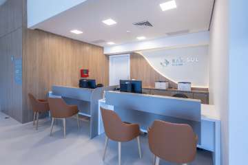 Reception desk at Baía Sul Mulher in Florianópolis